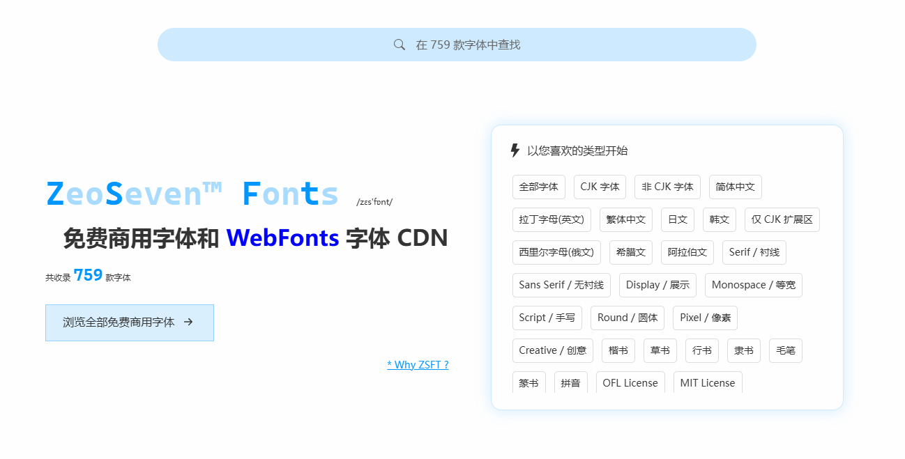 ZeoSeven 零点行星在线 Webfont 字体 CDN-胖大海博客资源网